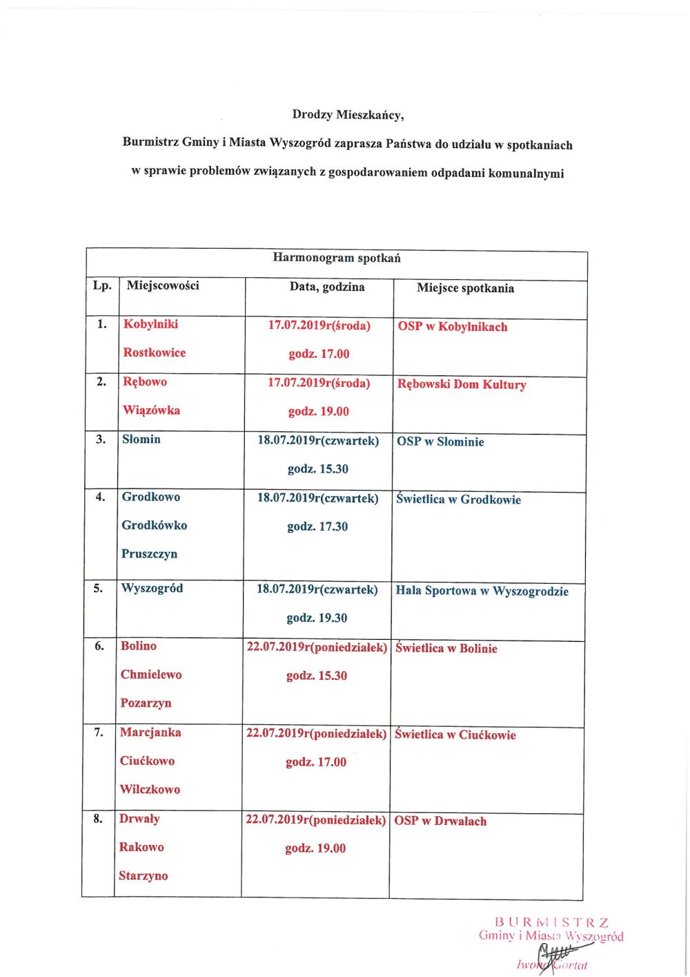 Spotkania z mieszkańcami