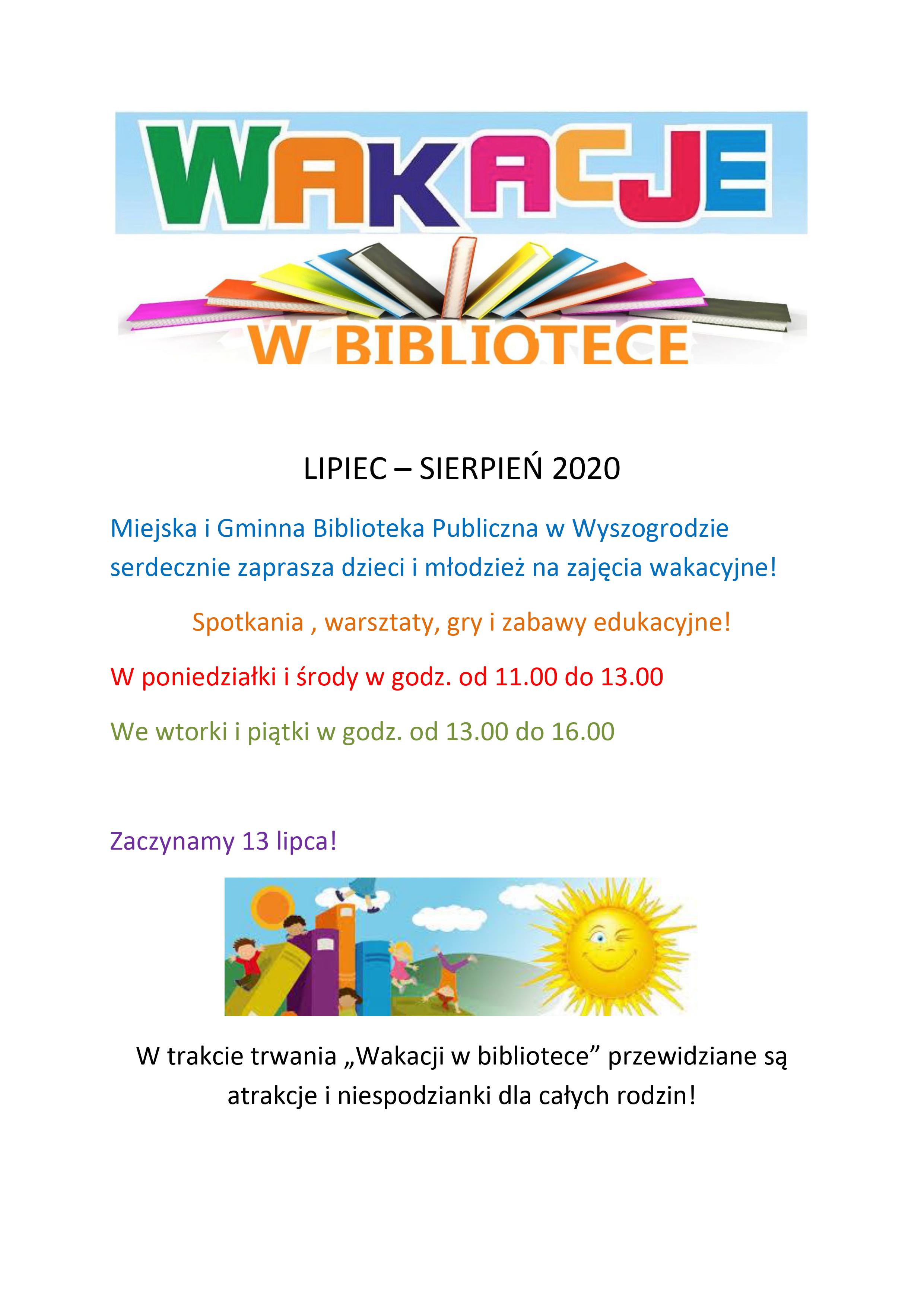 wakacje biblioteka 2020